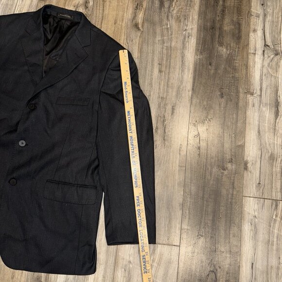 Ermenegildo Zegna Blazer Jacket Men's 54 Black Wool Polyester Made in Italy - Picture 7 of 8
